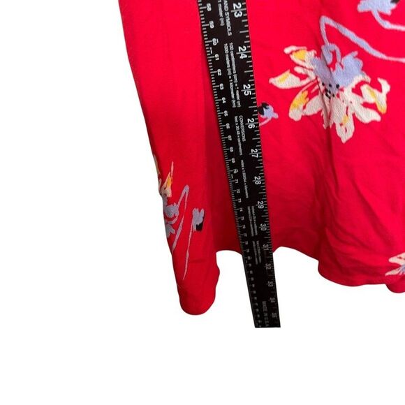 Free People Wrap Dress Women's XS Red Floral Mini Boho Casual V-Neck Button - Picture 7 of 10